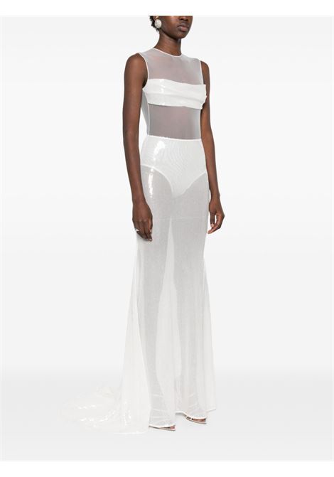 White sequinned mesh gown Alex perry - women ALEX PERRY | D1438WHT